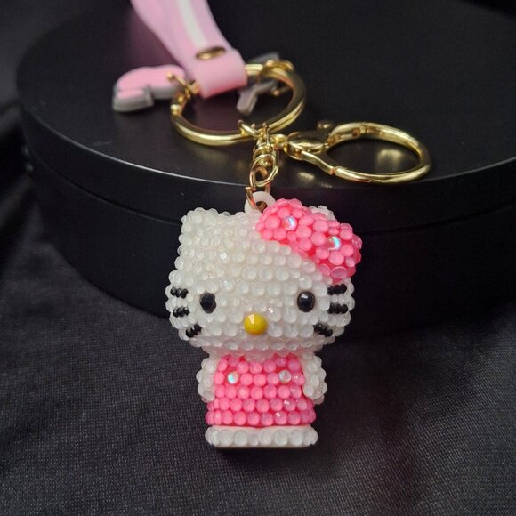 Hello Kitty Bedazzled Keychain/Charm, / Hello Kitty Bling, Unique Gift - Picture 4 of 4